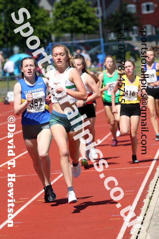 Womens under-20s 1500 metres, 2021 Northern Senior and Under-20s Champs., Leigh. Photo: David T. Hewitson/Sports for All Pics